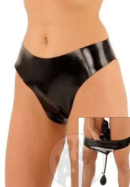 Latex Slip mit Analdildo aufpumpbar