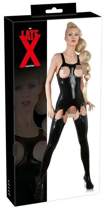 Latex Strapshemd busenfrei (Farbe Schwarz, Grösse S)