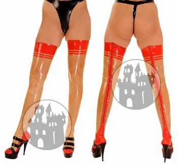 Latex Strümpfe mit farbigen Rändern