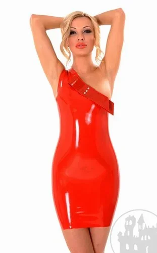 Latexkleid asymetrisch mit Schlaufe