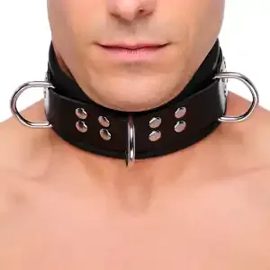 Leather Necklace with 3 D-Rings