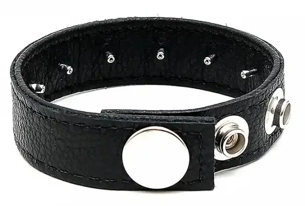 Leder Cockring Pik 3 Druckknöpfe