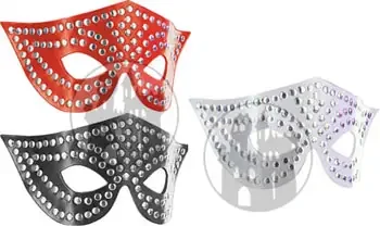 Leder Damen Halbmaske mit Nieten