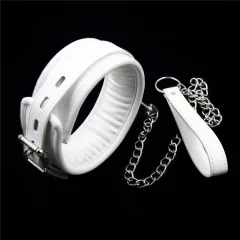 Leder Halsband gepolstert mit Leine