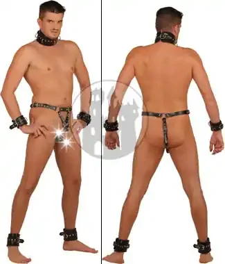 Leder Halsband mit D-Ringen