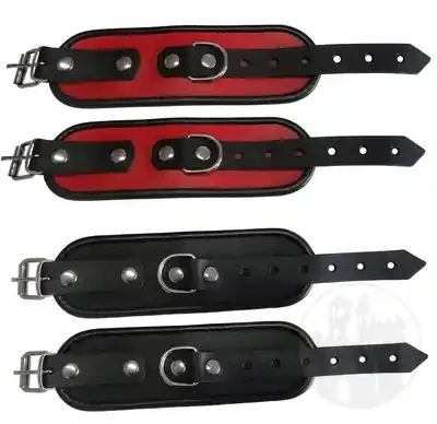Leder Handfessel mit abgerundeten Ecken