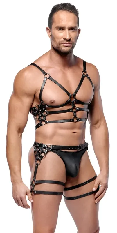 Leder Harness Set für Männer vielfach verstellbar