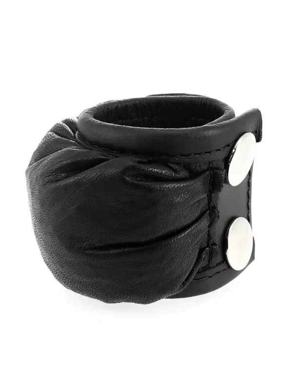 Leder-Hodenstretcher mit Gewicht (450g), schwarz