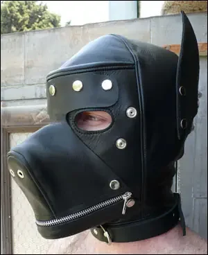 Leder Hunde Kopfmaske