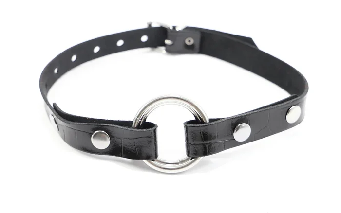 Leder Knebel mit O-Ring matt