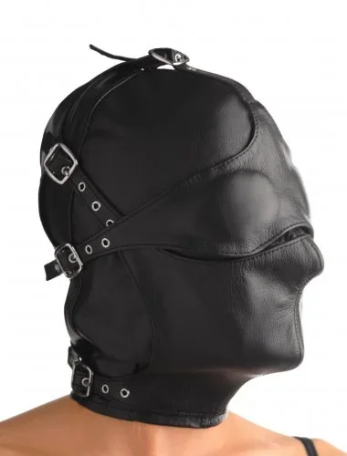 Leder Maske mit abnehmbarer Augenbinde und Maulkorb