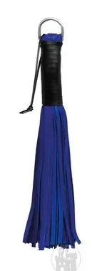 Leder Peitsche blau m. 50 Riemen