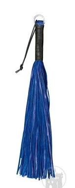 Leder Peitsche blau m. 72 Riemen