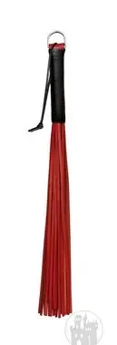 Leder Peitsche rot m. 24 Riemen