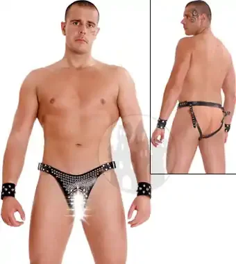 Leder Penis Harness mit Cockring