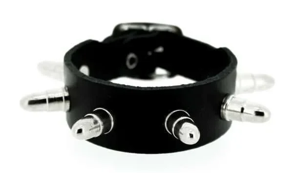 Lederarmband mit Patronenkugeln
