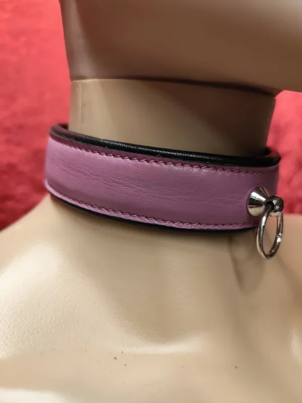Lederhalsband lila