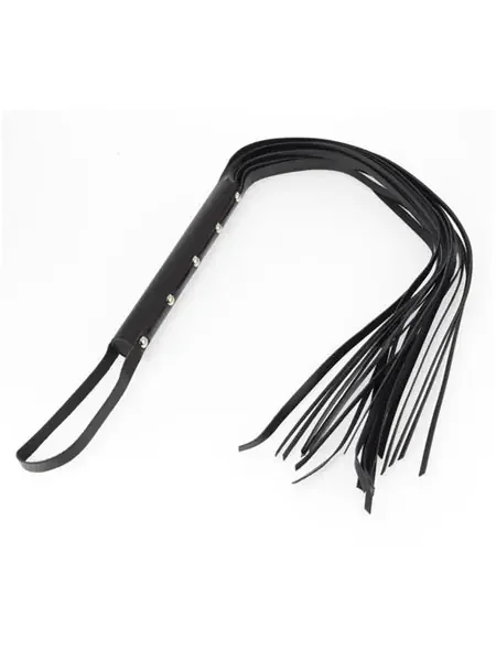 Lederpeitsche mit 15 Riemen, schwarz