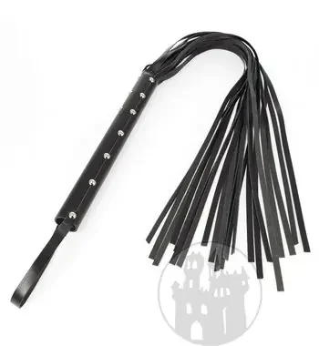Lederpeitsche mit 18 Striemen