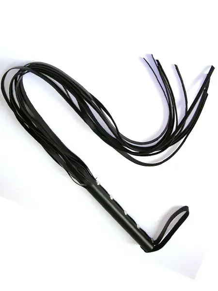 Lederpeitsche mit 8 Riemen (L), schwarz