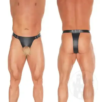 Lederslip mit Öffnung & Analdildo
