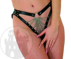 Lederstring mit Ketten