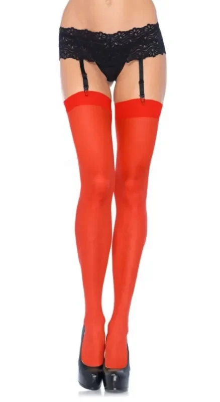 Leg Avenue – Transparente Strümpfe – Rot
