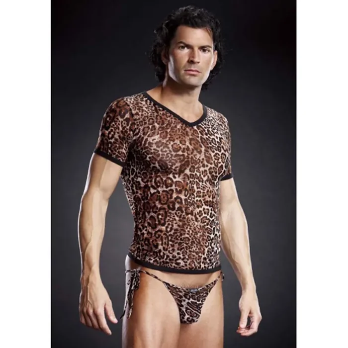 Leopard T-Shirt V-Ausschnitt