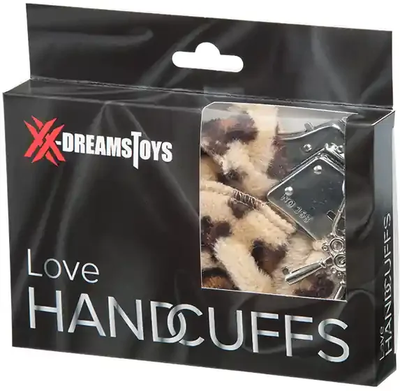 Liebes – Handschellen mit Plüsch Leopard