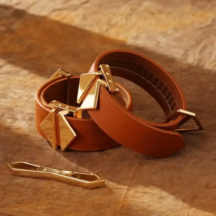 LOCKINK – Fuß- und Handfesseln Set – braun