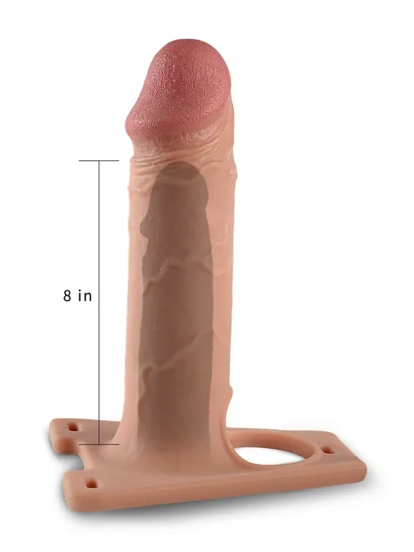 LOVE TOY Hollow Big 8,5“ Strap-On Harness mit Dildo, haut