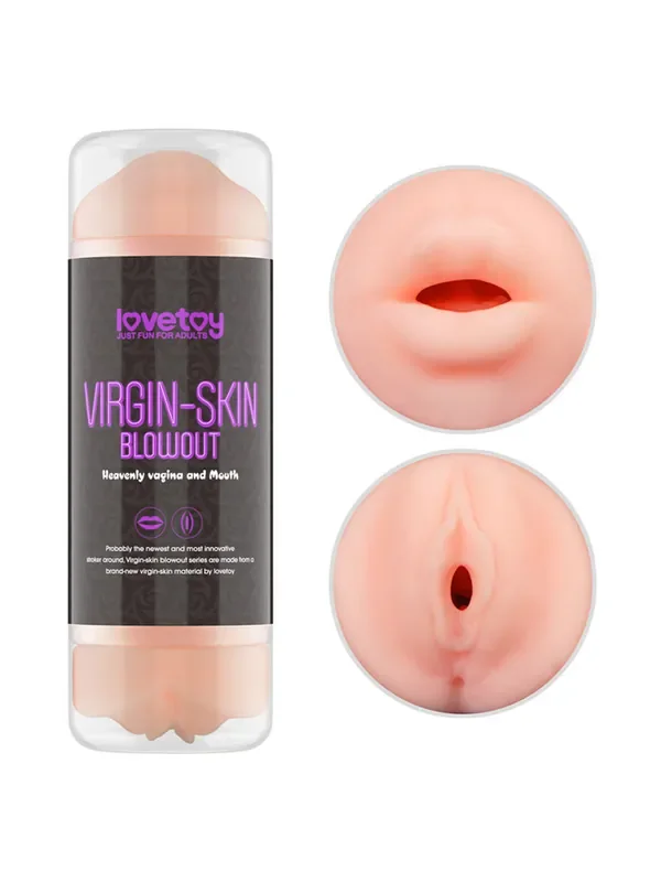 LOVE TOY Virgin-Skin Blowout Double Side Stroker Blowjob/Pussy-Masturbator, hautton hell
