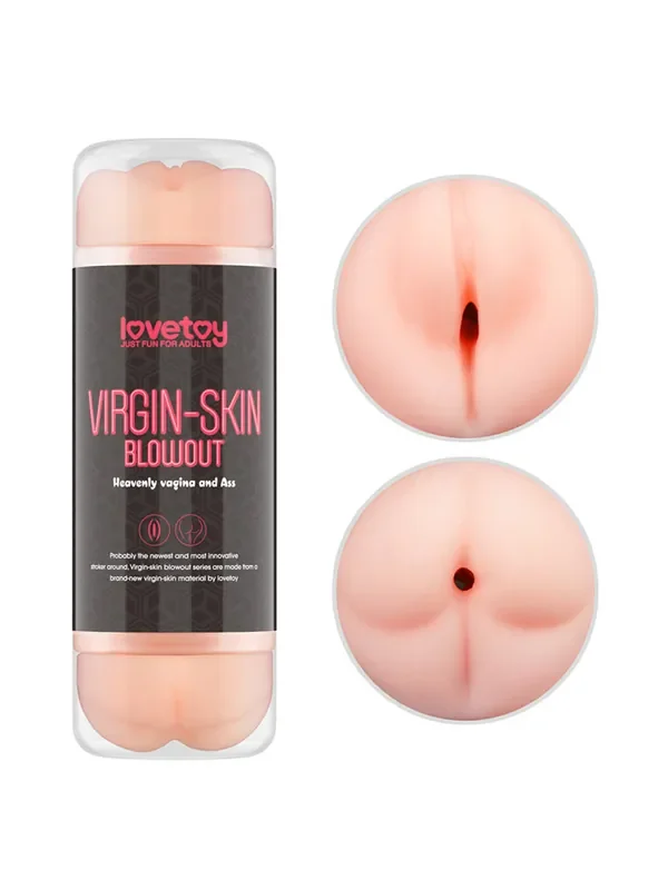 LOVE TOY Virgin-Skin Blowout Double Side Stroker Vulva/Anus-Masturbator, hautton hell