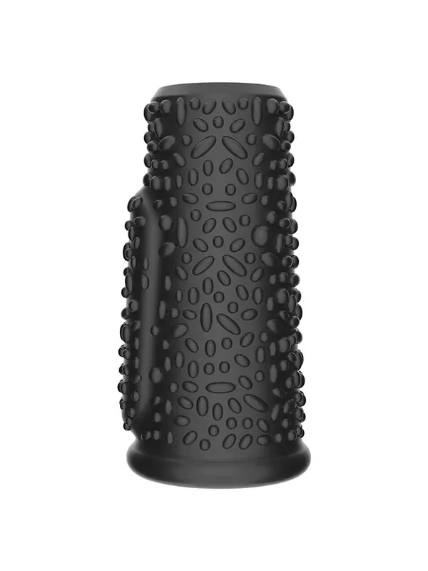 LoveToy Knights Ring Drip Vibrierende Penishülle, schwarz