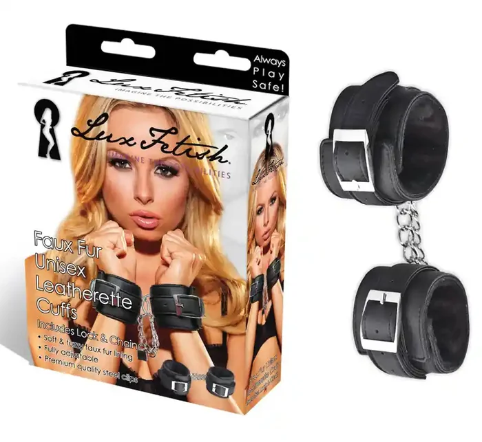 LUX FETISH Faux-Fell Unisex Lederfesseln