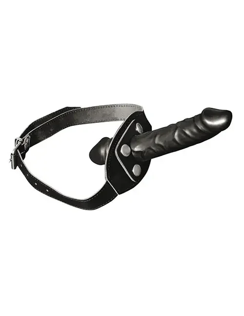 M&-Knebel mit abnehmbarem Dildo schwarz