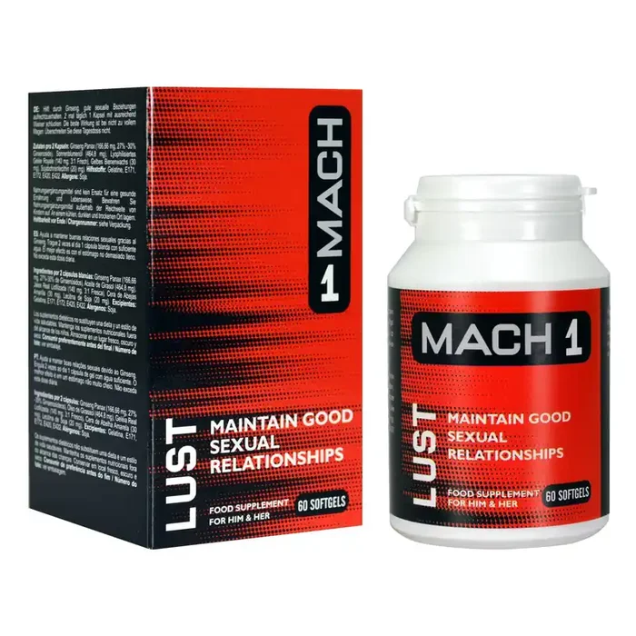 Mach 1 – Lust Libido Aphrodisiakum für Männer – 60 weiche Geltabletten