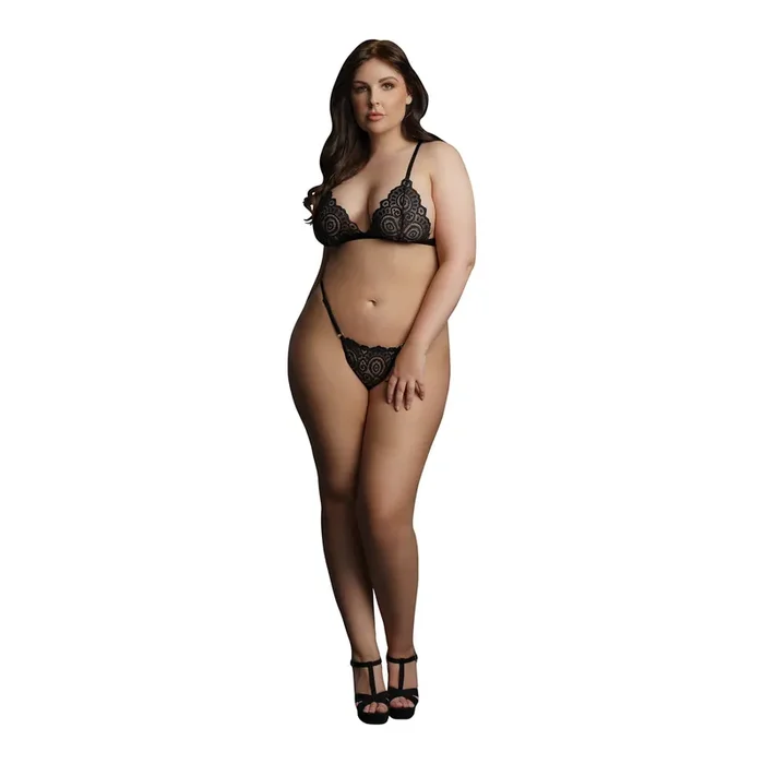 Magic Lace Velvet Lingerie Set – Plus Size