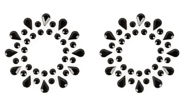 Magic Shiver Nippelsticker 2er-Set Nippelschmuck mit schwarzen Acrylsteinen