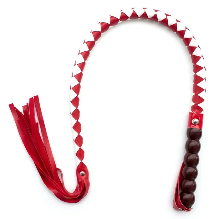 Mahagoni Peitsche 90cm Weiß und Rot