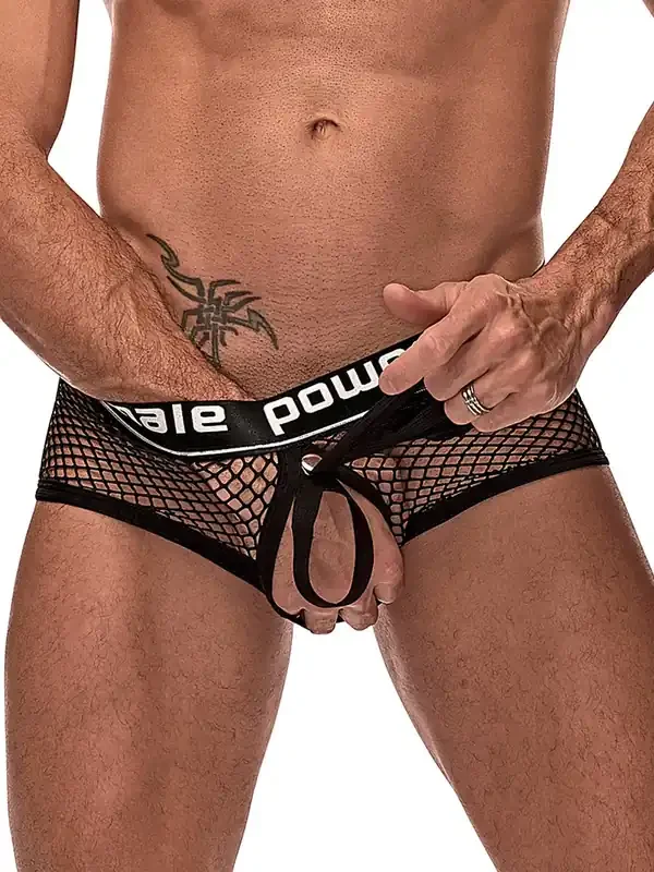 Male Power Cock Pit Mini Cock Ring Short, schwarz