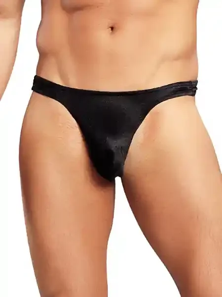 Male Power Satin String, schwarz