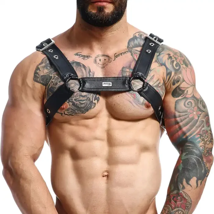 MaleBasics Dngeon Brustgeschirr mit Ketten im Kreuzdesign