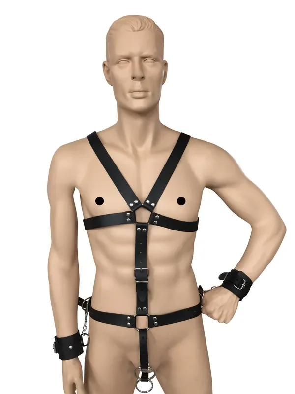 Männerharness mit Handfessel