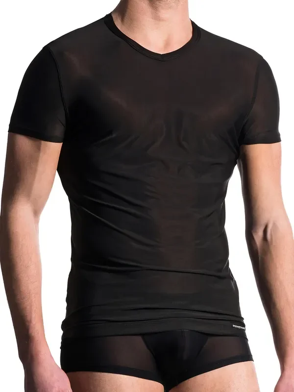 MANSTORE M101 V-Neck-Shirt, schwarz