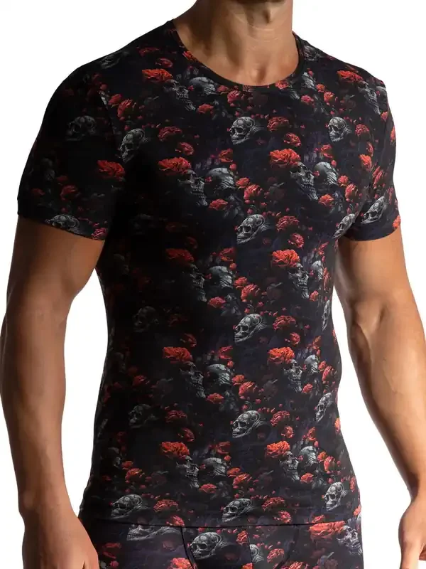 MANSTORE M2430 Casual T-Shirt, schwarz/print