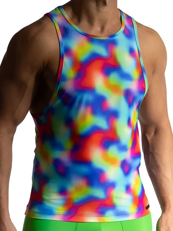 MANSTORE M2474 Beach Tank Top, rainbow