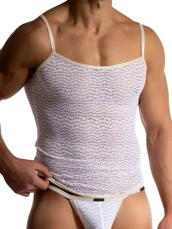 MANSTORE M2512 Shemale Shirt, weiß/gold