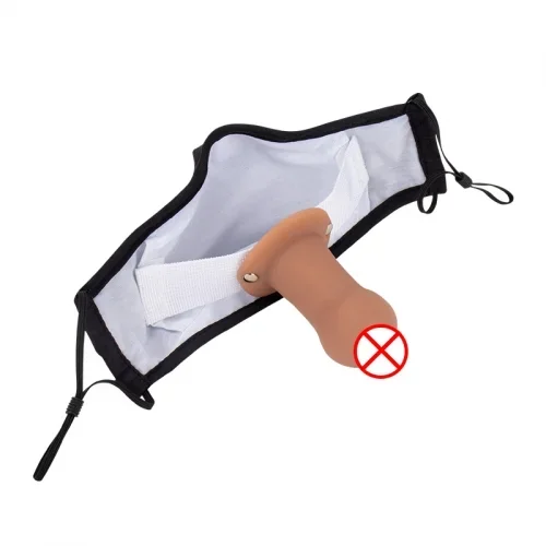 Maske mit Nippel Knebel