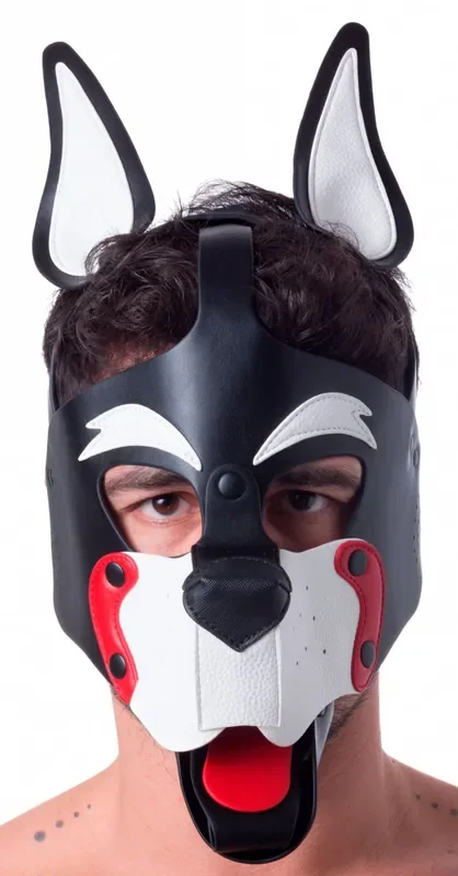 Maske Puppy 665 Weiß und Rot